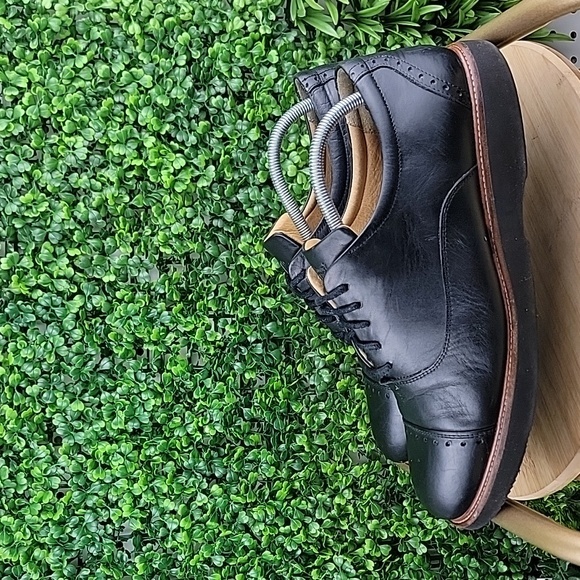 Samuel Hubbard Mens Market Cap Toe Leather Lace Up Oxford Black Size 10.5